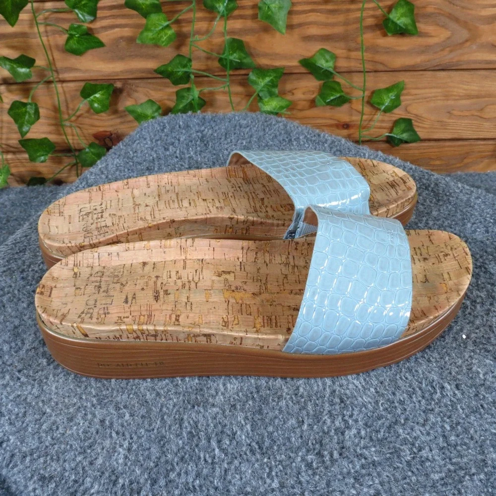 Donald Pliner Fiji Womens Platform Slide Sandals Size 8.5M Summer Light Blue